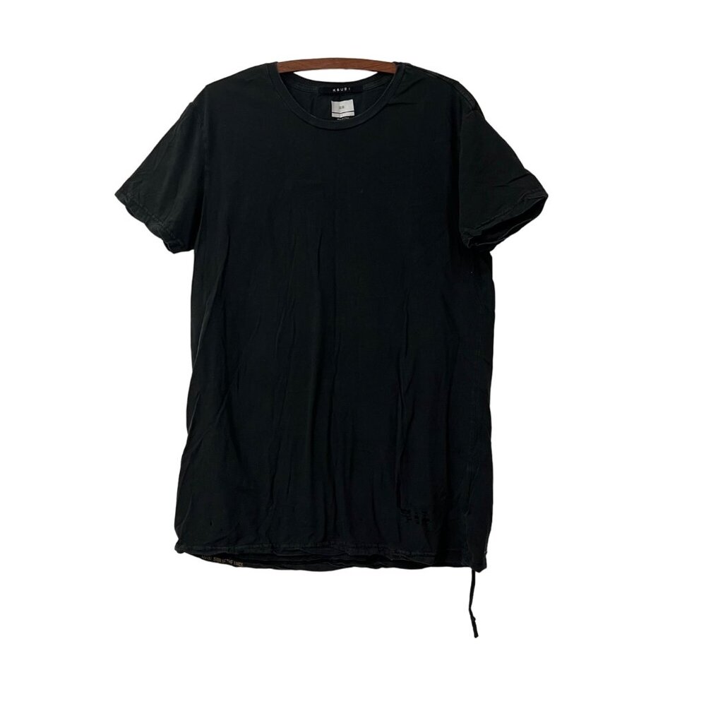 Ksubi Black Distressed Short Sleeve Tee Tshirt Grunge Mens Size Large